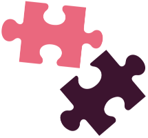 Cartoon of two jigsaw pieces.